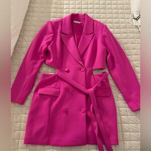 Good American Hot Pink Cutout Blazer Dress